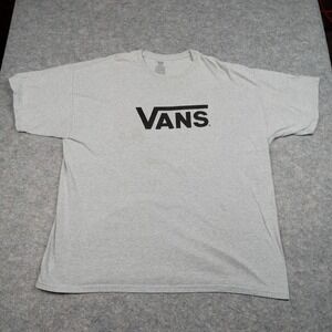 Vans Shirt Mens XXL Gray Classic Logo Graphic Skateboarding‎ Crewneck Tee Skater
